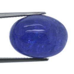 Cabochon di tanzanite taglio ovale da 18,92 ct, 17,10x12,75 mm