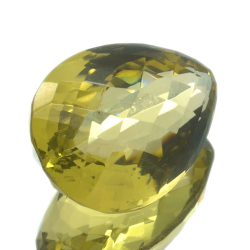 27,68ct. Lemon Quartz Checkboard Pear Cut