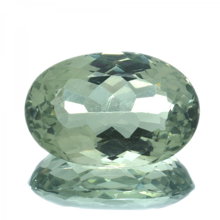 21,38 ct Prasiolith, ovaler Schliff, 22,40 x 14,90 mm