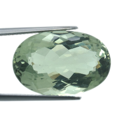 21,38 ct Prasiolith, ovaler Schliff, 22,40 x 14,90 mm