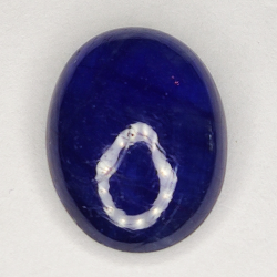 6.45ct Zaffiro Blu cabochon ovale 13.1x9.9mm