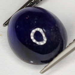 4.96ct Blauer Saphir cabochon oval 9.5x8.2mm