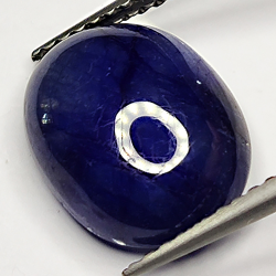 6.33ct Blauer Saphir cabochon oval 12.1x9.6mm