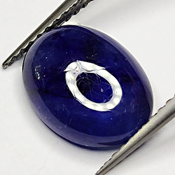 4.44ct Blauer Saphir cabochon oval 11.0x8.5mm