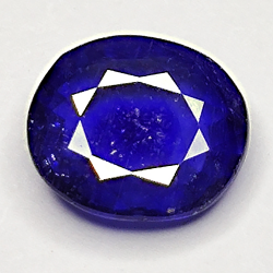 2.16ct Bleu Saphir coupe ovale 8.6x7.7mm