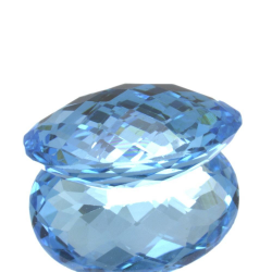 20,63ct Swiss BlueTopaz Checkboard Oval Cut