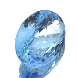 20,63ct Swiss BlueTopaz Checkboard Oval Cut