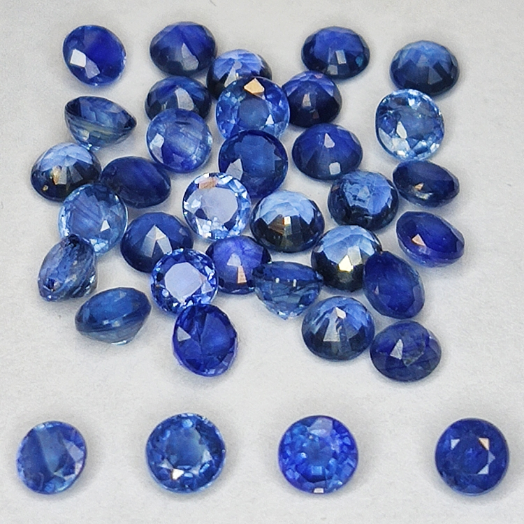 5.48ct Blue Sapphire round cut 3.1x3.1mm 36pc