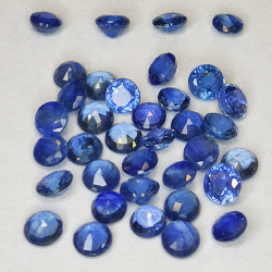 5.48ct Saphir Bleu coupe ronde 3.1x3.1mm 36pcs