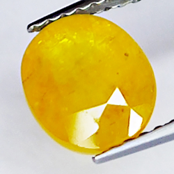 2.26ct Saphir Jaune coupe ovale 7.9x6.5mm