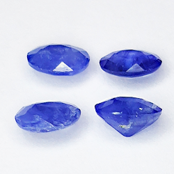 1.20ct Bleu Saphir coupe ovale 4.7x3.6mm 4pcs