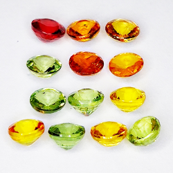 3.24ct Songea Saphir multicolor rundschliff 3.6x3.6mm 13stk