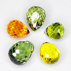 1.86ct Saphir Songea multicolore coupe briolette 5.0x3.5mm 5pcs