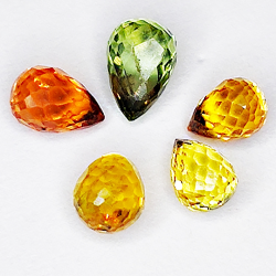 1.58ct Saphir Songea multicolore coupe briolette 4.6x3.1mm 5pcs