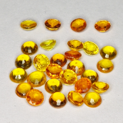 11.06ct Songea Zaffiro multicolore taglio rotondo 3.6x3.6mm 28pz