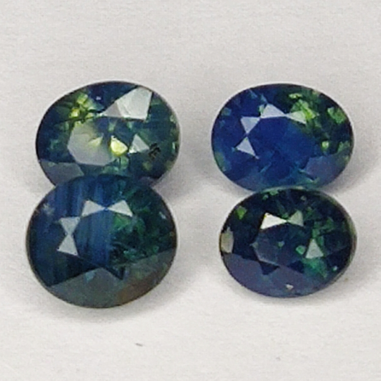 1.84ct Zaffiro Blu taglio ovale 4.9x4.2mm 4pz