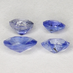 1.87ct Bleu Saphir coupe ovale 6.3x4.5mm 4pcs