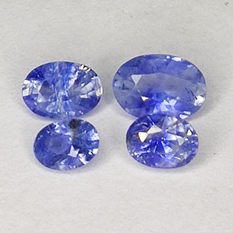 1.87ct Zaffiro Blu taglio ovale 6.3x4.5mm 4pz