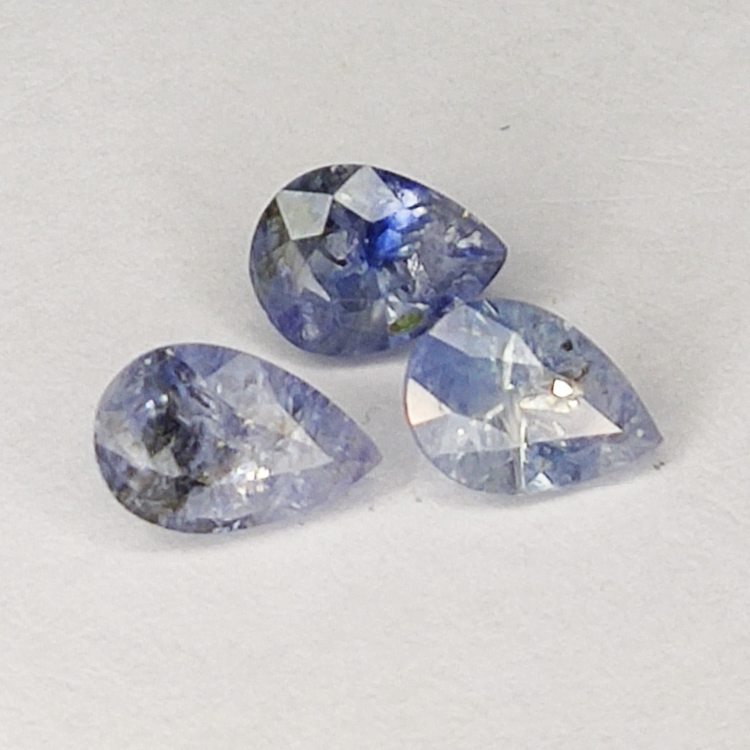 2.00ct Blue Sapphire pear cut 6.2x4.5mm 3pc