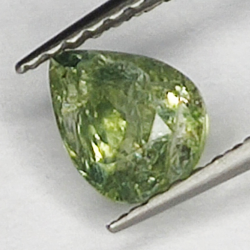 0.82ct Saphir Vert coupe poire 6.5x5.1mm