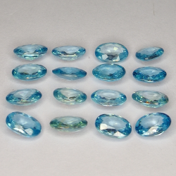 9.33ct Blue Zircon oval cut 5x4mm 12pz