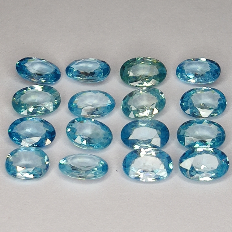 9.33ct Blue Zircon oval cut 5x4mm 12pz