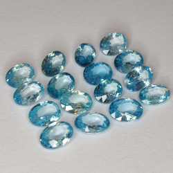 9.53ct Zircone blu taglio ovale 6x4mm 16pz