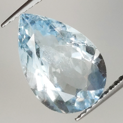 4.01ct Aigue-marine coupe poire 13.6x9.1mm