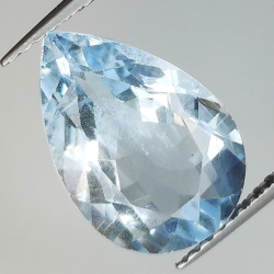 4.01ct Aquamarine pear cut 13.6x9.1mm