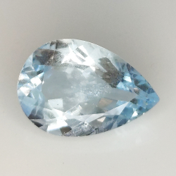 4.01ct Aigue-marine coupe poire 13.6x9.1mm