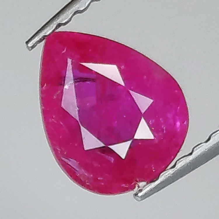 1.19ct Certified Pear Cut Ruby 7.2x5.8mm