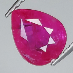 1.19ct Certified Pear Cut Ruby 7.2x5.8mm