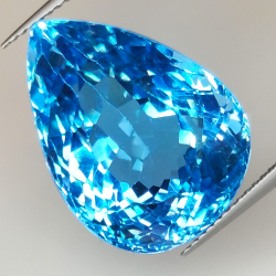 29.73ct Topaze Bleue coupe poire 20.1x15.2mm