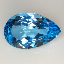 19.16ct Blue Topaz pear cut 21.7x13.5mm