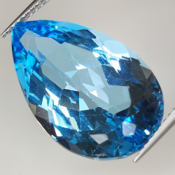 19.16ct Blautopas birnenschliff 21.7x13.5mm