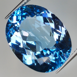 19.41ct Topazio Blu taglio ovale 18.5x14.4mm