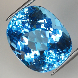 22.68ct Blautopas kissenschliff 17.2x14.3mm