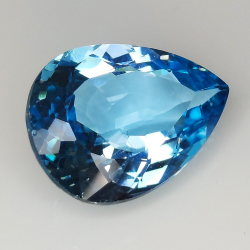 22.67ct Blue Topaz pear cut 21.3x15.8mm