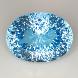 20.98ct Blue Topaz oval cut 18.2x13.7mm