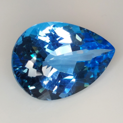 25.75ct Topaze Bleue coupe poire 22.2x15.9mm