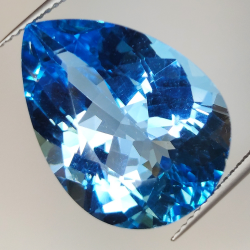 25.75ct Topaze Bleue coupe poire 22.2x15.9mm