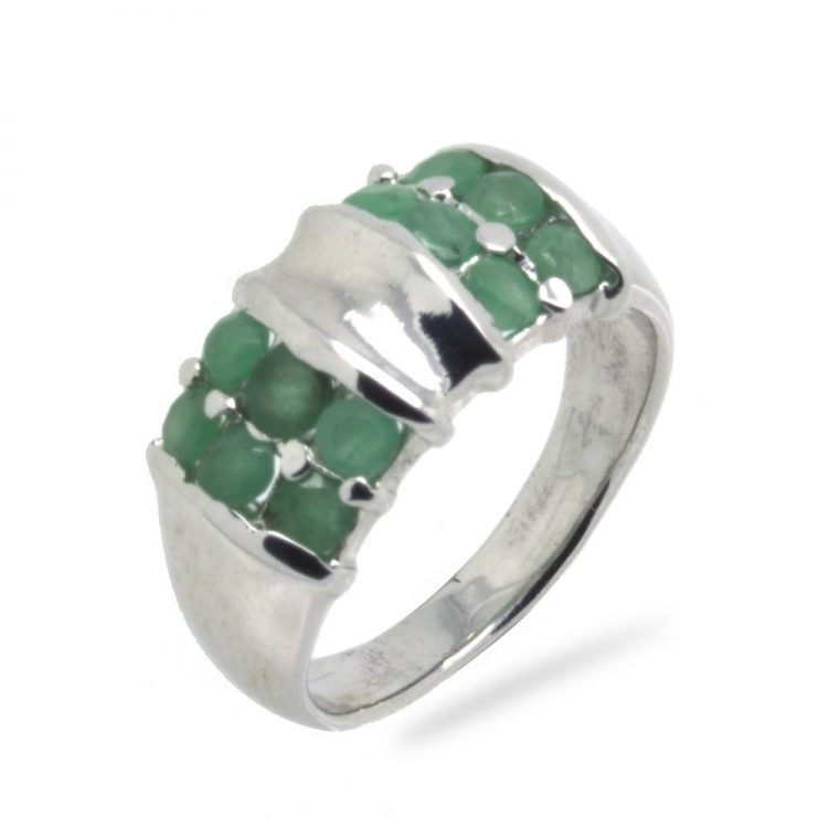 Emerald & 925 Sterling Silver Ring