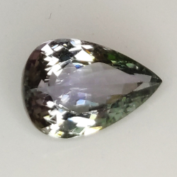 1.56ct Tanzanite Green pear cut 9.2x6.2mm