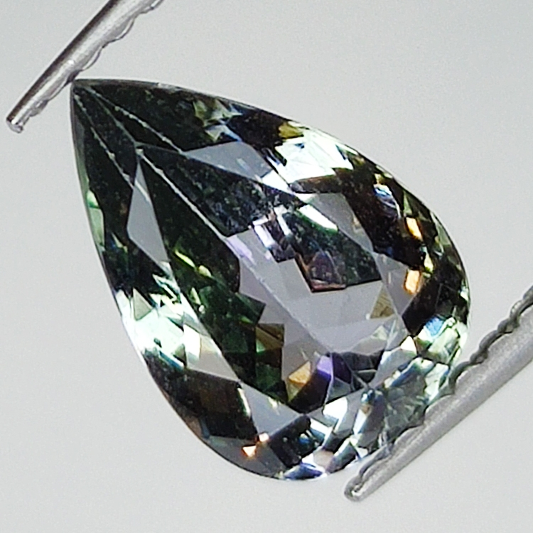 1.56ct Tanzanite Green pear cut 9.2x6.2mm