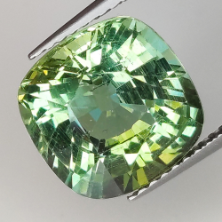 5.82ct Apatite Verte coussin coupe 10.5x10.5mm