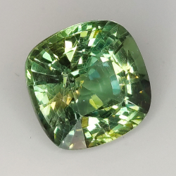 5.82ct Apatite Verte coussin coupe 10.5x10.5mm