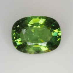 4.49ct Apatite Verte coussin coupe 11.8x8.8mm