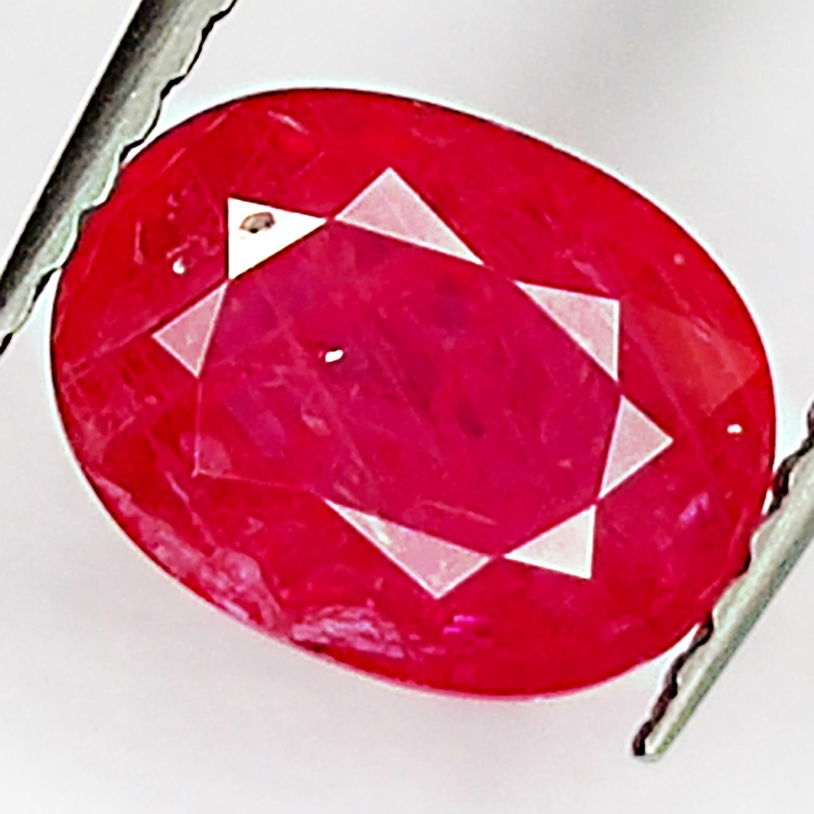 1.64ct Ruby oval cut 8x7mm