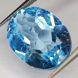 10.63ct Blue Topaz oval cut 16.1x12.2mm