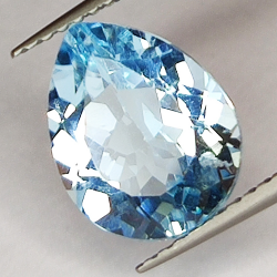 3.81ct Blue Topaz pear cut 11.3x8.9mm